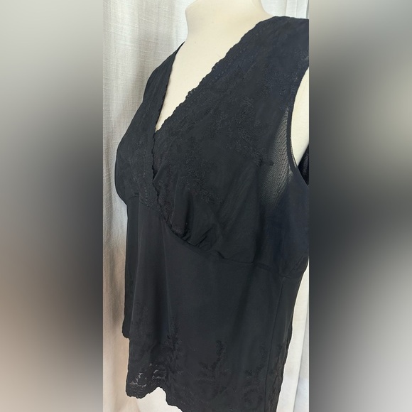 Talbots Womens Black Blouse Shirt Top Lace Size 1X Sleeveless V-Neck NWT - Picture 7 of 14